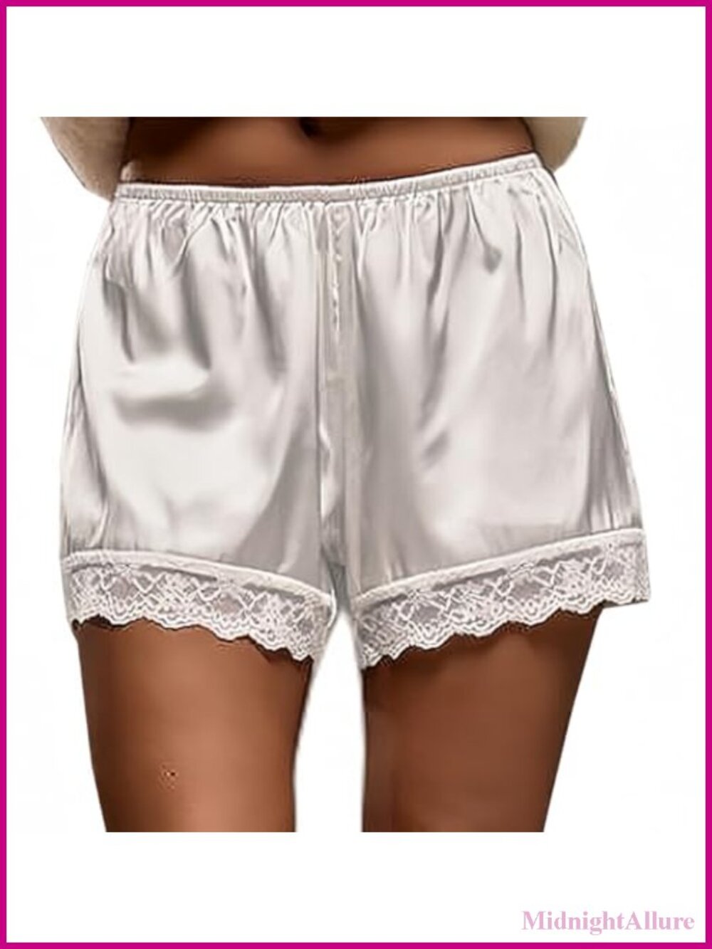 Women Lace Trim Satin Shorts Silky Bloomers French Knickers Pettipants Y2k